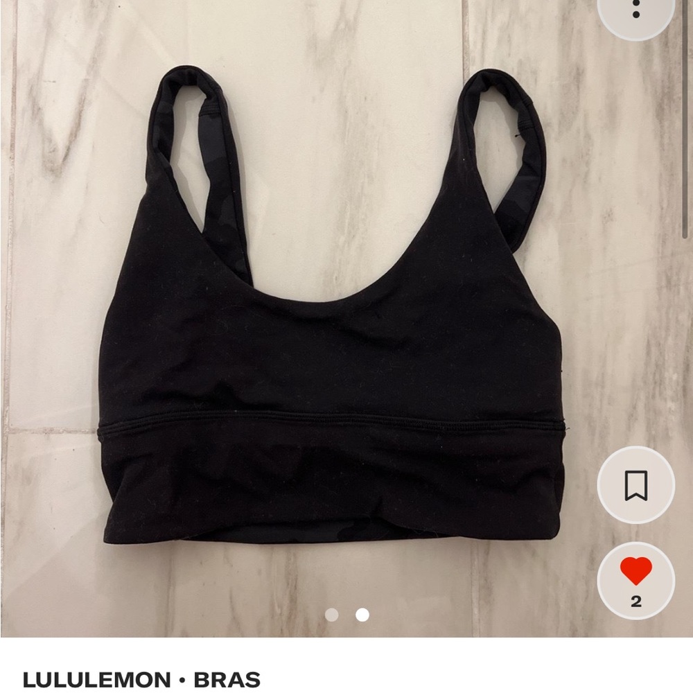 lululemon black and camo reversible sports bra